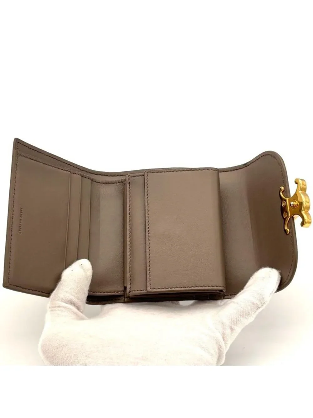 Celine Wallet Small Flap Triomphe Gray